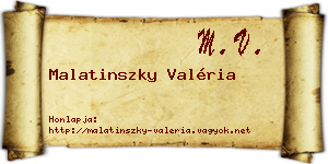 Malatinszky Valéria névjegykártya