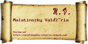 Malatinszky Valéria névjegykártya