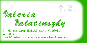 valeria malatinszky business card