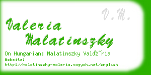 valeria malatinszky business card